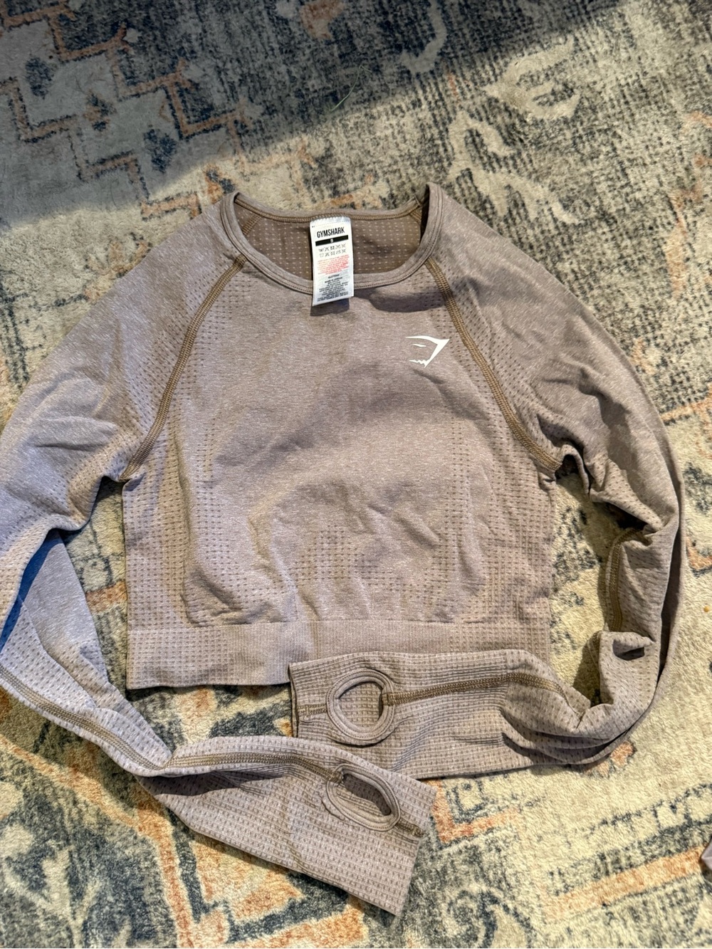 Gymshark Taupe Long Sleeve Crop Top